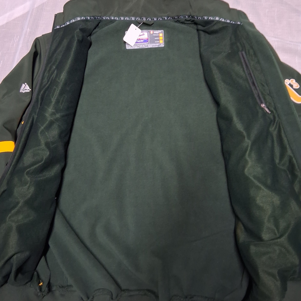 Majestic Green and Yellow Athletics Jacket - Picture 7 of 11